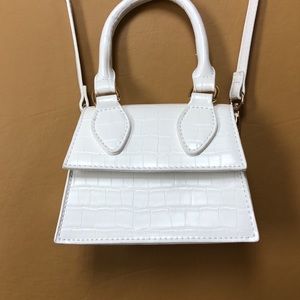 White croc micro purse